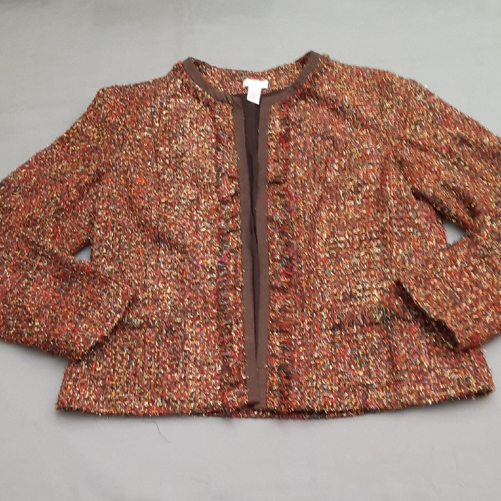 Chico's Autumn Tones Tweed Blazer - Size 2